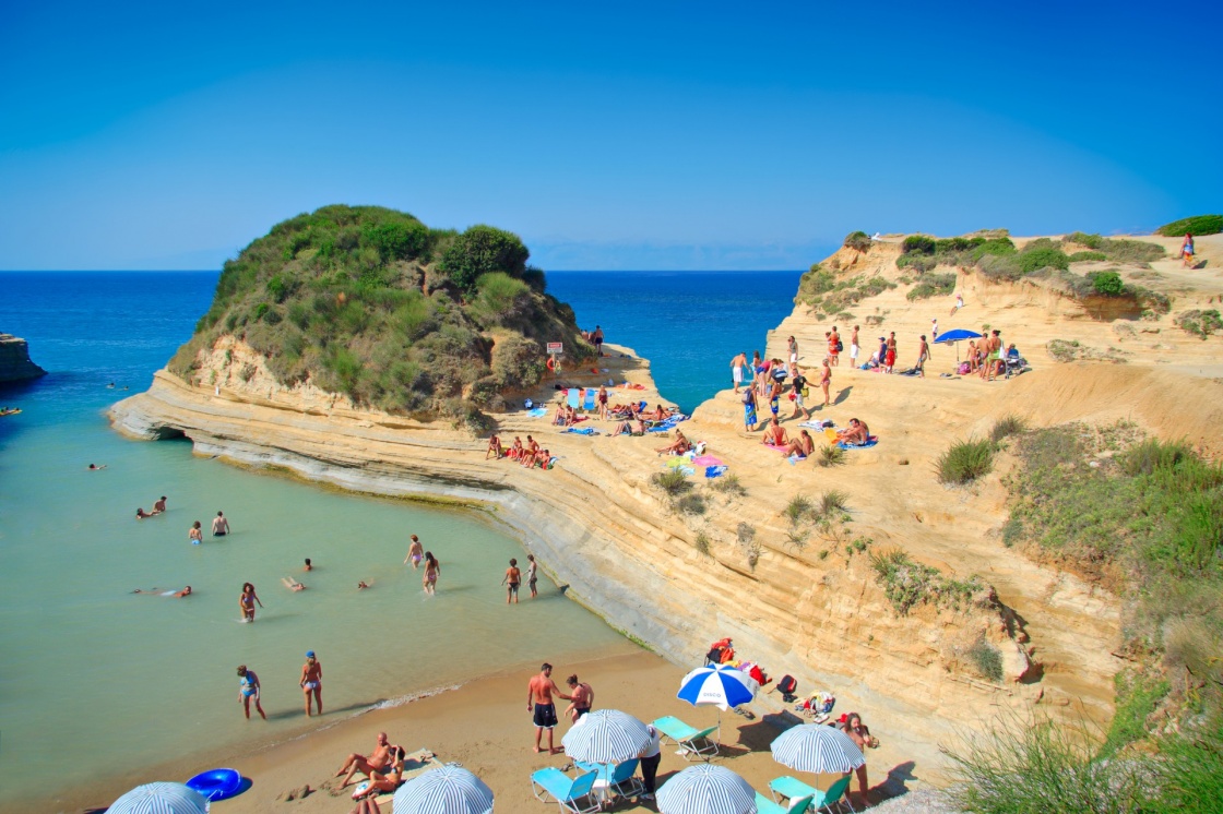 'People at the Canal d’ amour beach on Corfu island, Greece' - Κέρκυρα